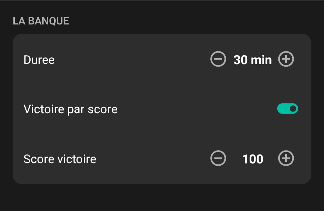 Mode "La Banque" - vue 2
